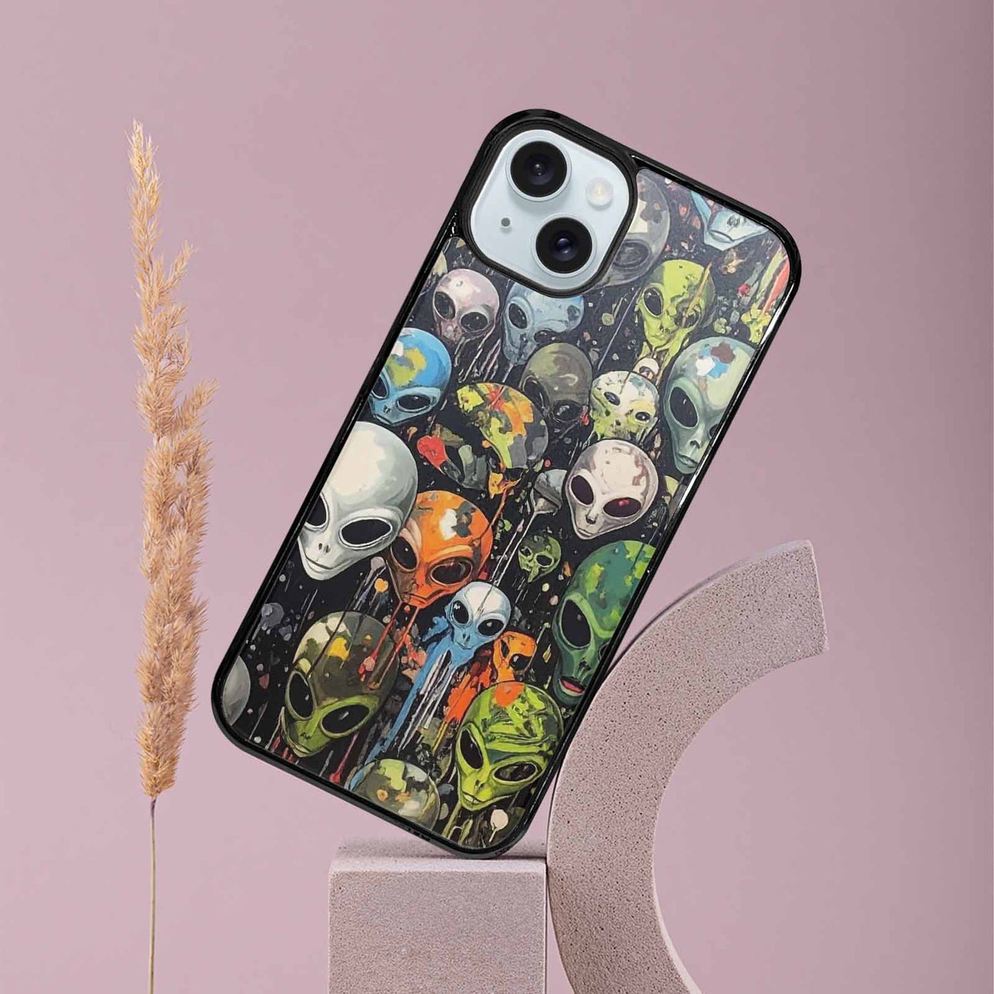 iPhone 15 Plus Case — Aliens Camo Aliens Pattern Hundreds Of, Personalized Phone Case