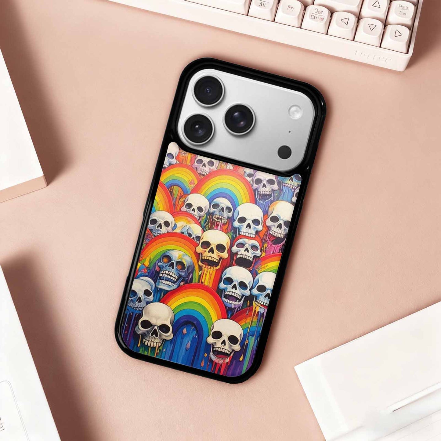 iPhone 17 Pro Case — Rainbow From Skulls Mouth Skulls Gothic, Unique Phone Case Design