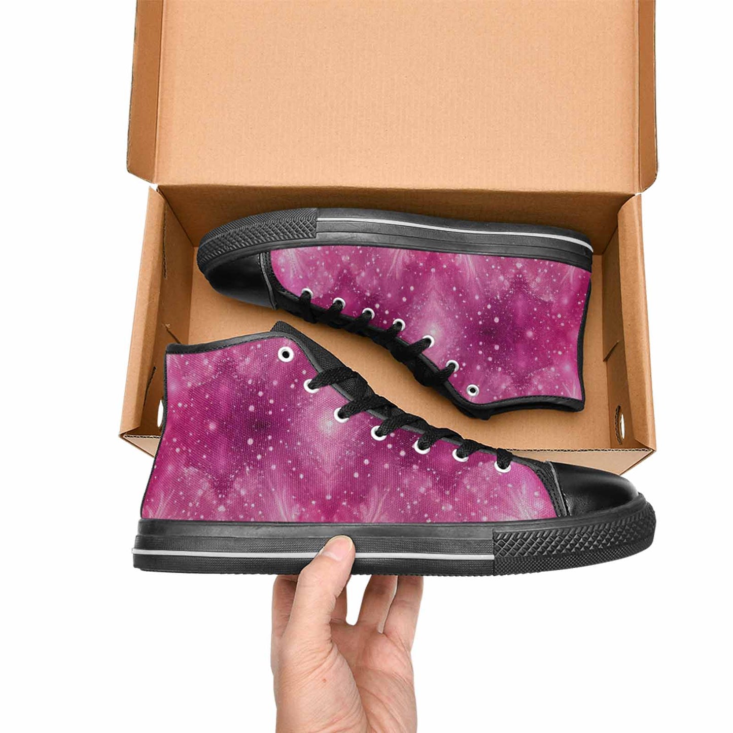 WOMEN'S Galaxy Art - High Top Canvas Aesthetic Shoes