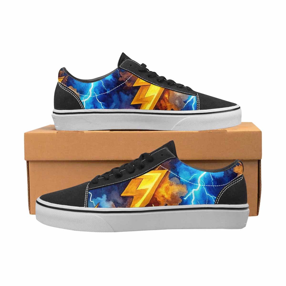 WOMEN'S Lightning Bolt Canvas Lace-Up Vibrant Chaos Shoes