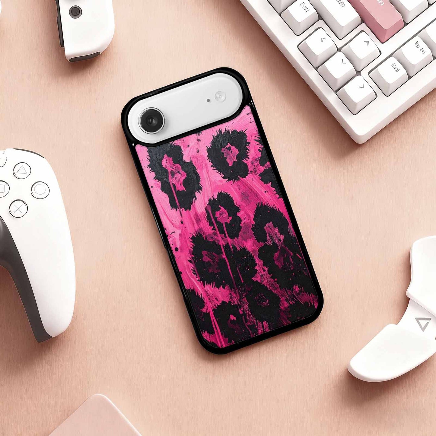 iPhone 17 Air Case — Black Pink Ink Animal Print Animal, Custom Designed Case Cover