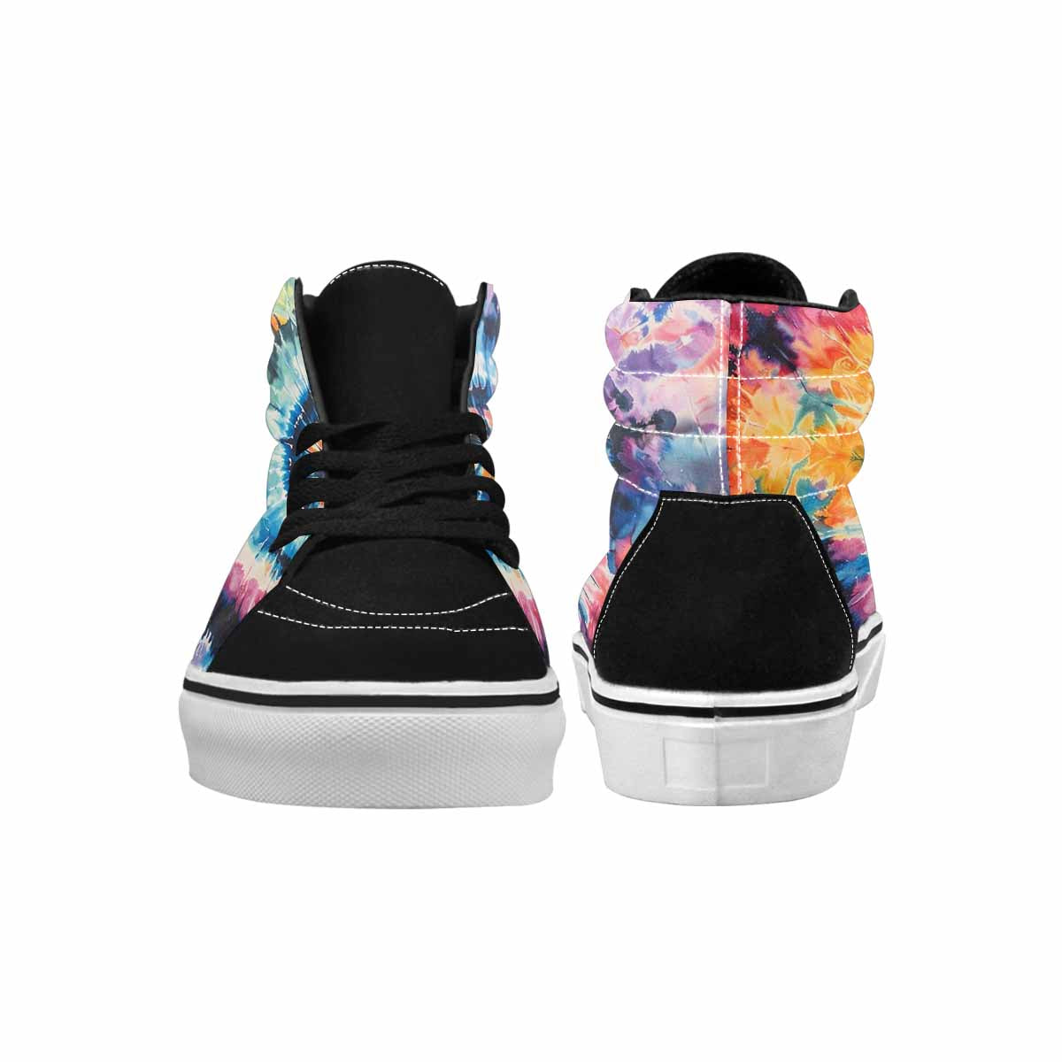MEN'S Tie High Top Canvas Wallpaper Art Sneakers