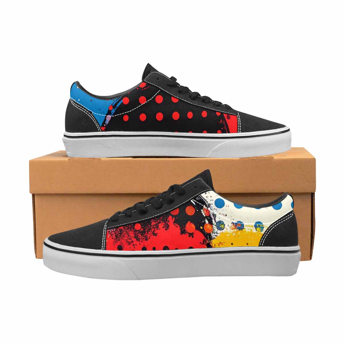 WOMEN'S Comic Book Halftone Canvas Lace-Up Grunge Custom Sneakers