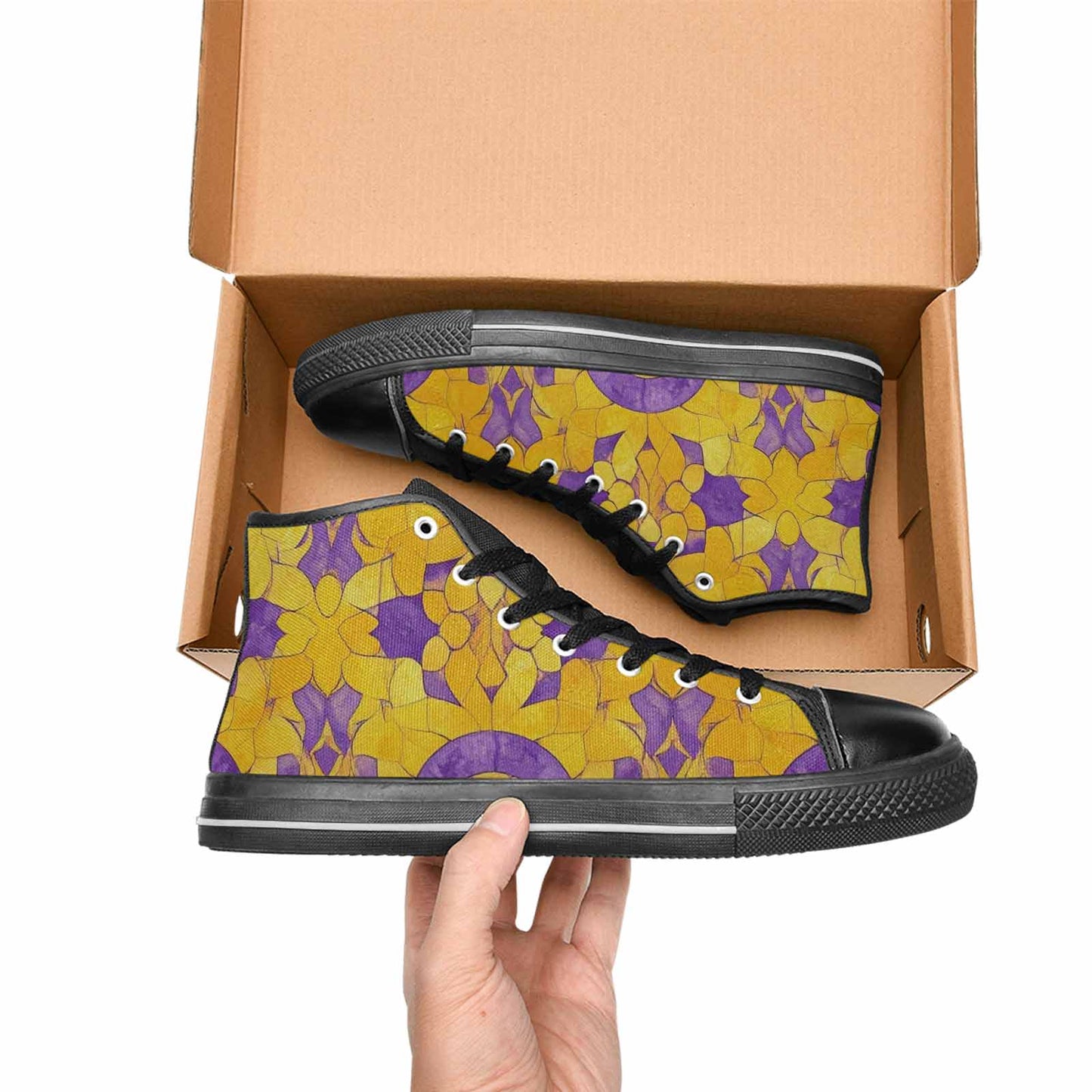 MEN'S Intersex Flag Color High Top Canvas Aesthetic Sneakers
