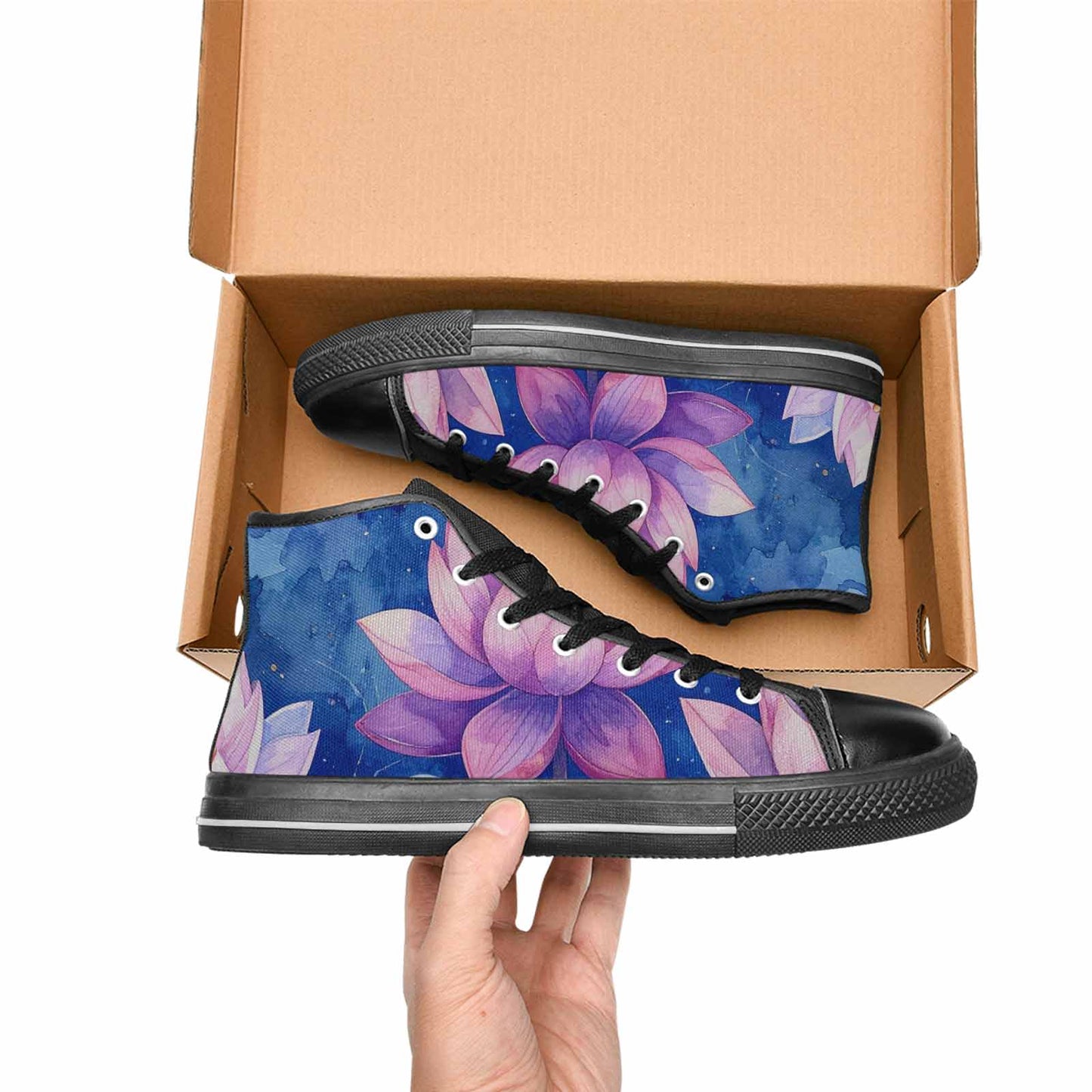 WOMEN'S Water Lilies Impressionist High Top Canvas Aesthetic Custom Shoes