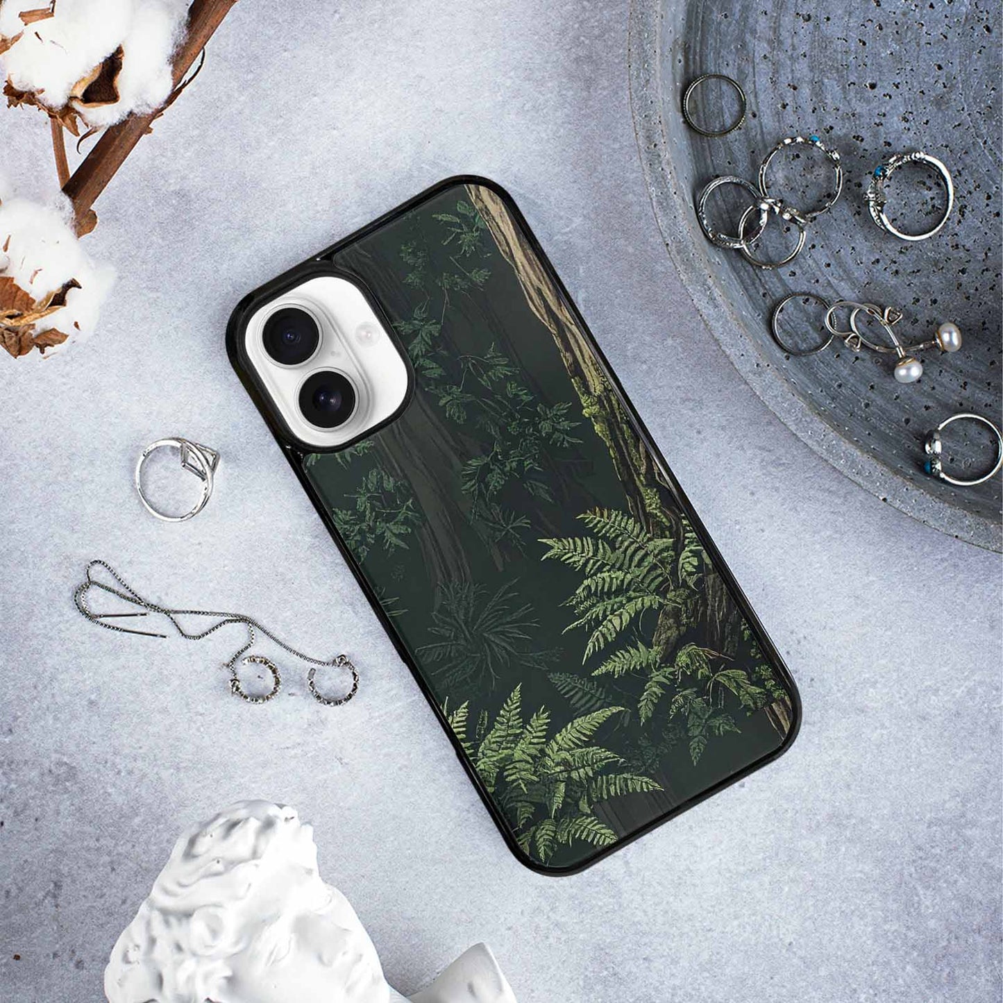 iPhone 16 Plus Case — Seamless Pattern Ancient Redwood Forest Giant, Unique Phone Case Design