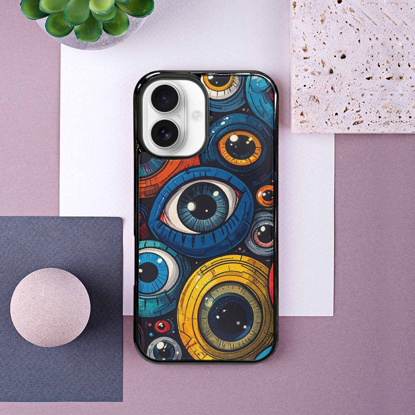 iPhone 16 Case — Cartoon Eyeballs, Original Design Phone Case