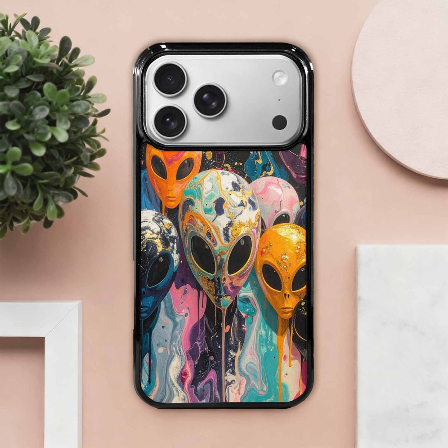 iPhone 17 Pro Max Case — Aliens Marblealiens Pattern Alien Scifi, Personalized Phone Case