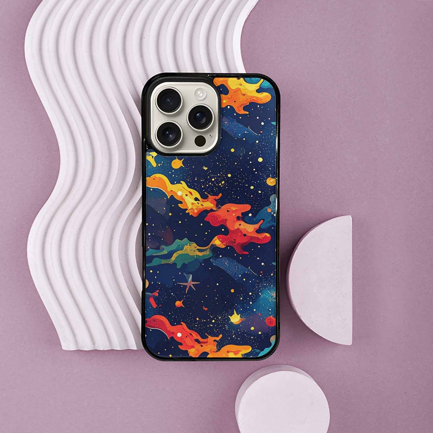 iPhone 16 Pro Max Case — Cosmic Camo Harmony, Unique Phone Case Design