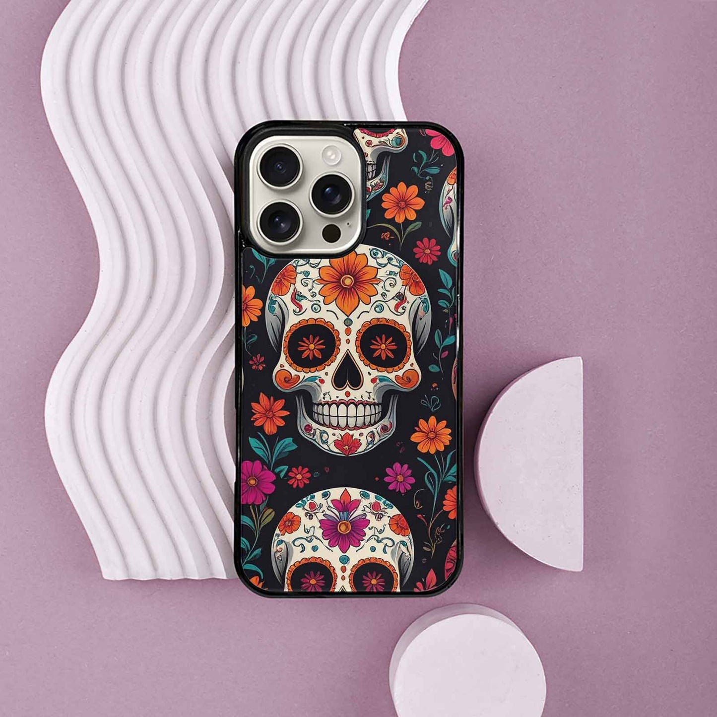 iPhone 16 Pro Max Case — Smaller Skulls Overlapping Seamless Pattern Of, Personalized Phone Case