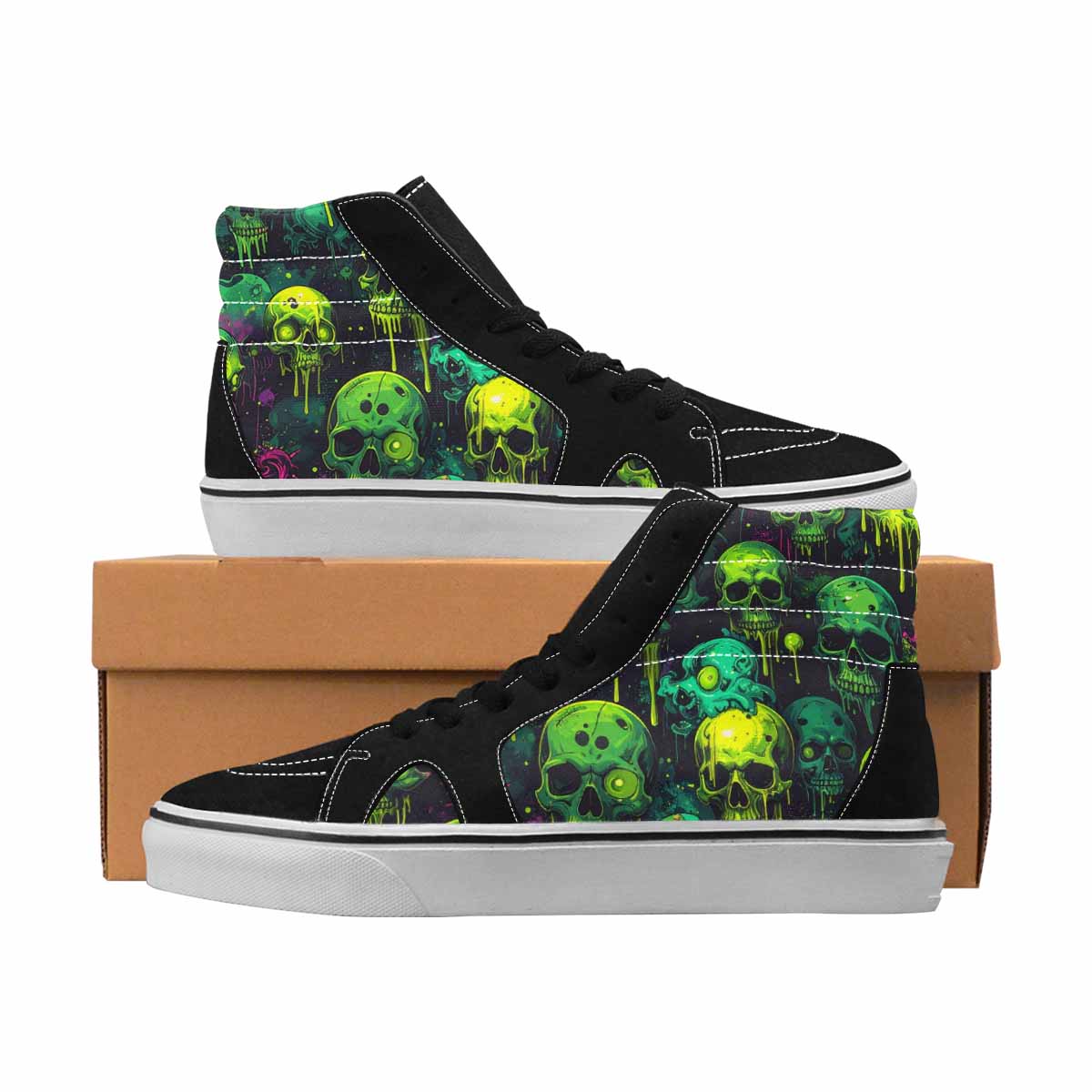 Radioactive Skull Canvas Shoes | Men's | Freaky Shoes®