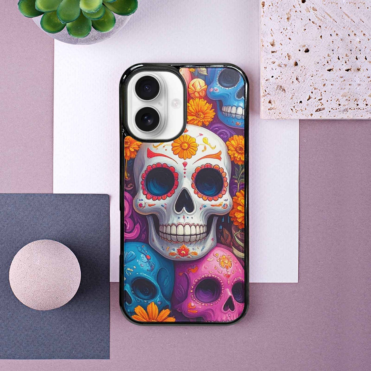 iPhone 16 Case — Sugar Skullsmelting Sugar Skulls Cpn, Custom Printed Phone Case