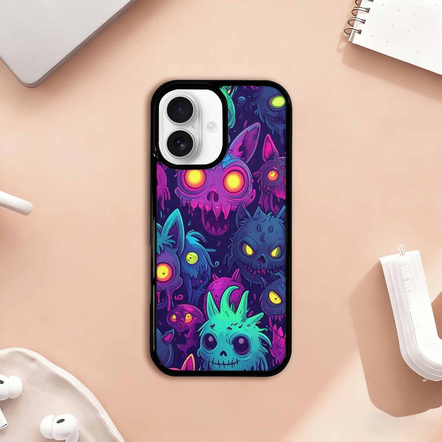 iPhone 17 Case — Mixed Toxic Glow Creature Cartoon Cute, Customized Protective Case