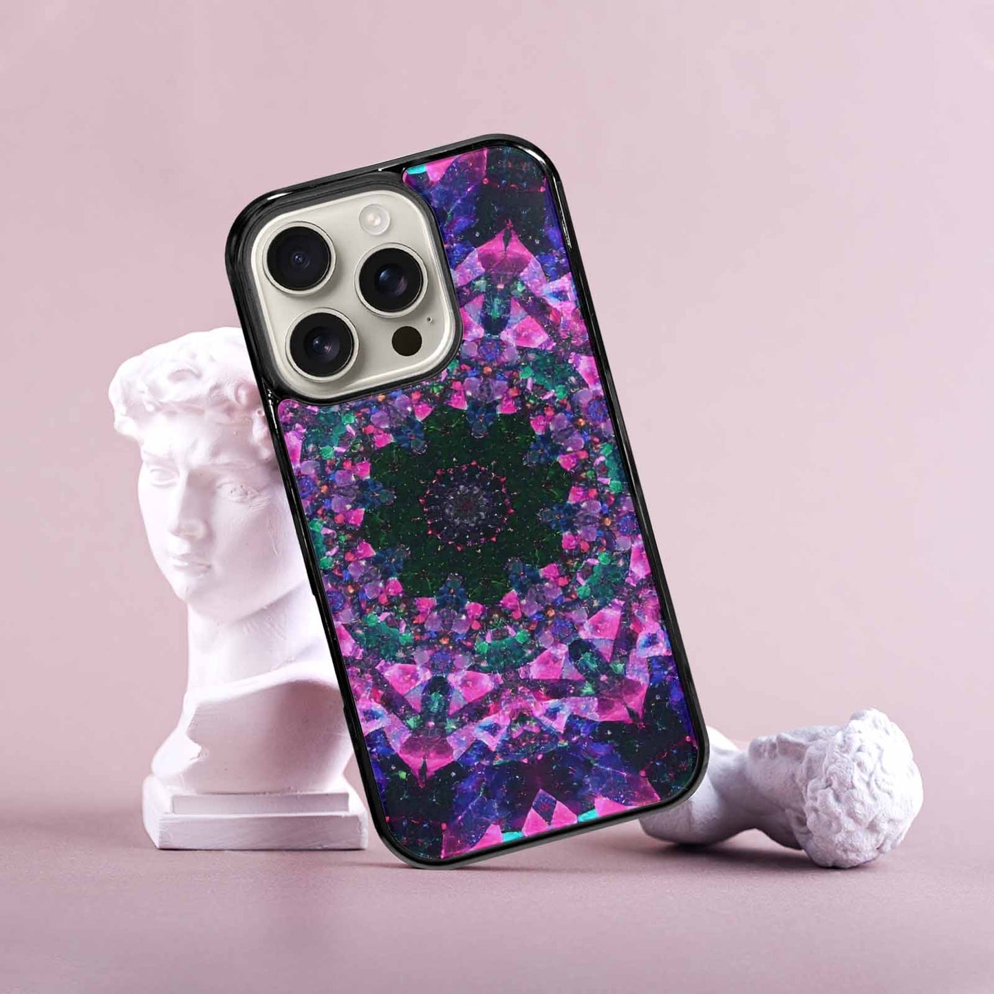 iPhone 16 Pro Case — Crystal Mandala Art Seamless Pattern Vibrant, Original Design Phone Case