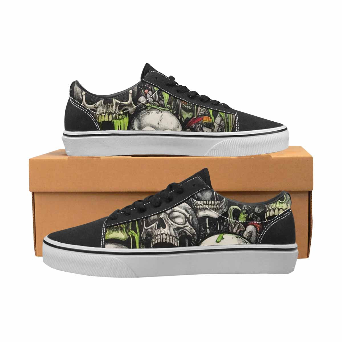 WOMEN'S Rainbow From Skull S Lace-Up Canvas Cottagecore Sneakers