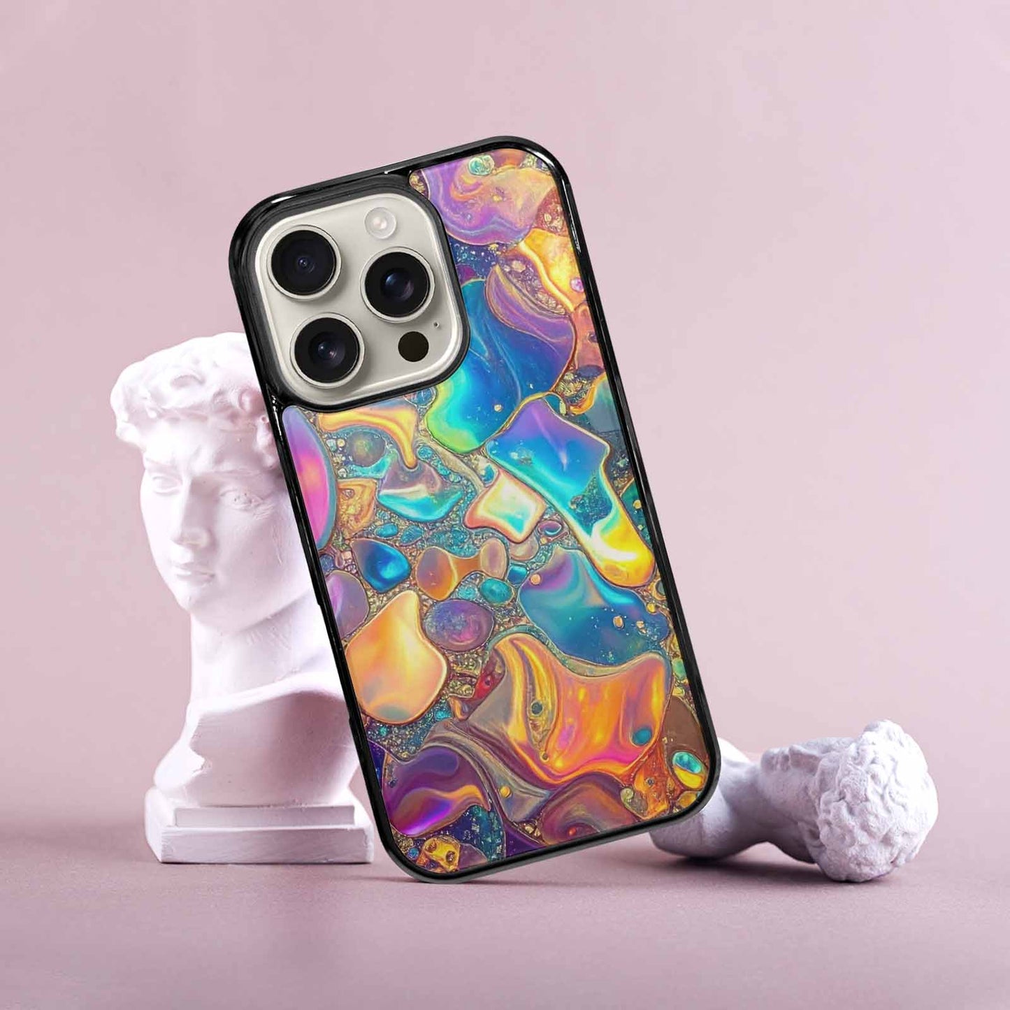 iPhone 16 Pro Case — Holographic Iridescent Shimmer Pattern Hundreds Of, Custom Phone Case