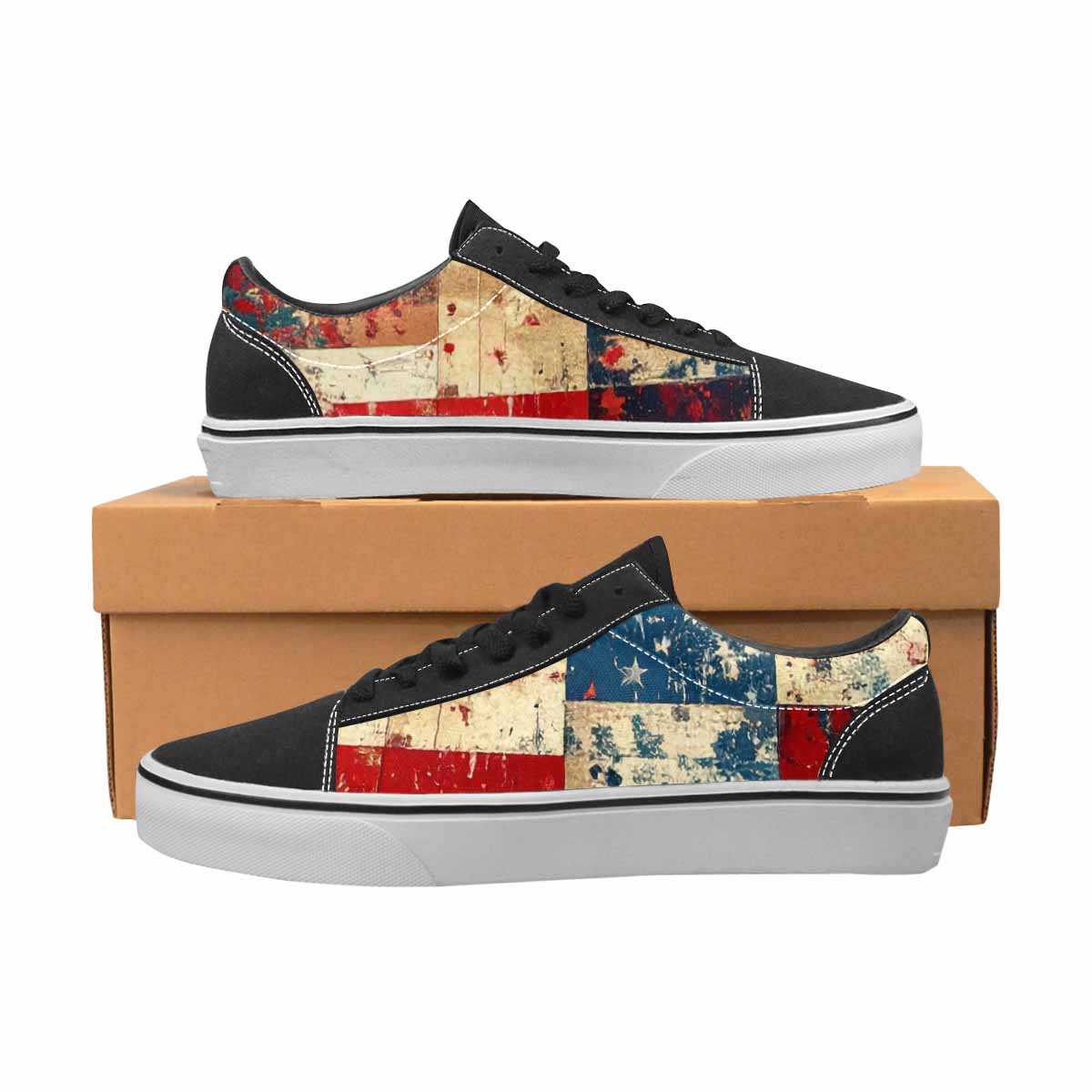 MEN'S American Flag Stars Canvas Lace-Up Surreal Shoes