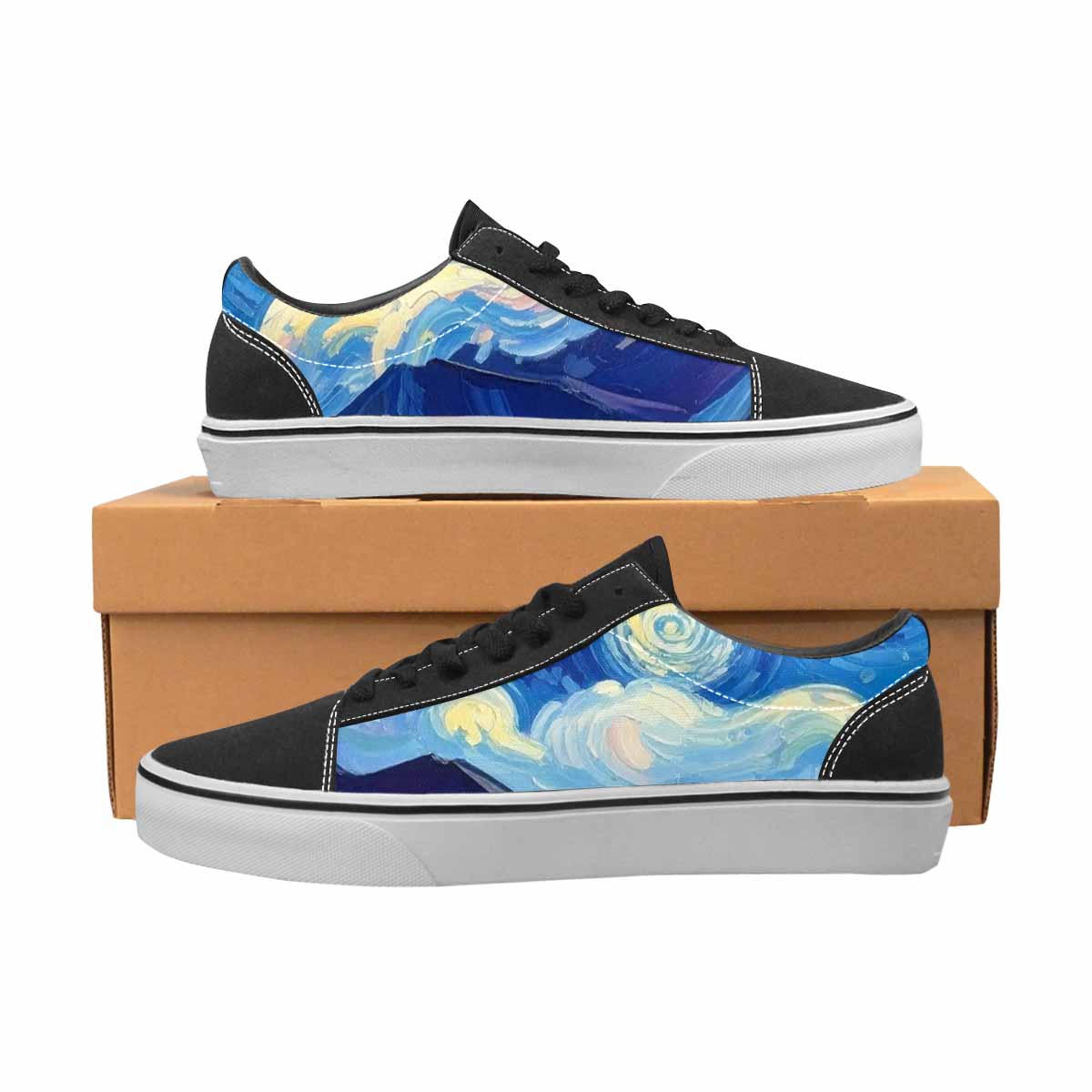 WOMEN'S Starry Night Van Gogh Canvas Lace-Up Grunge Custom Sneakers