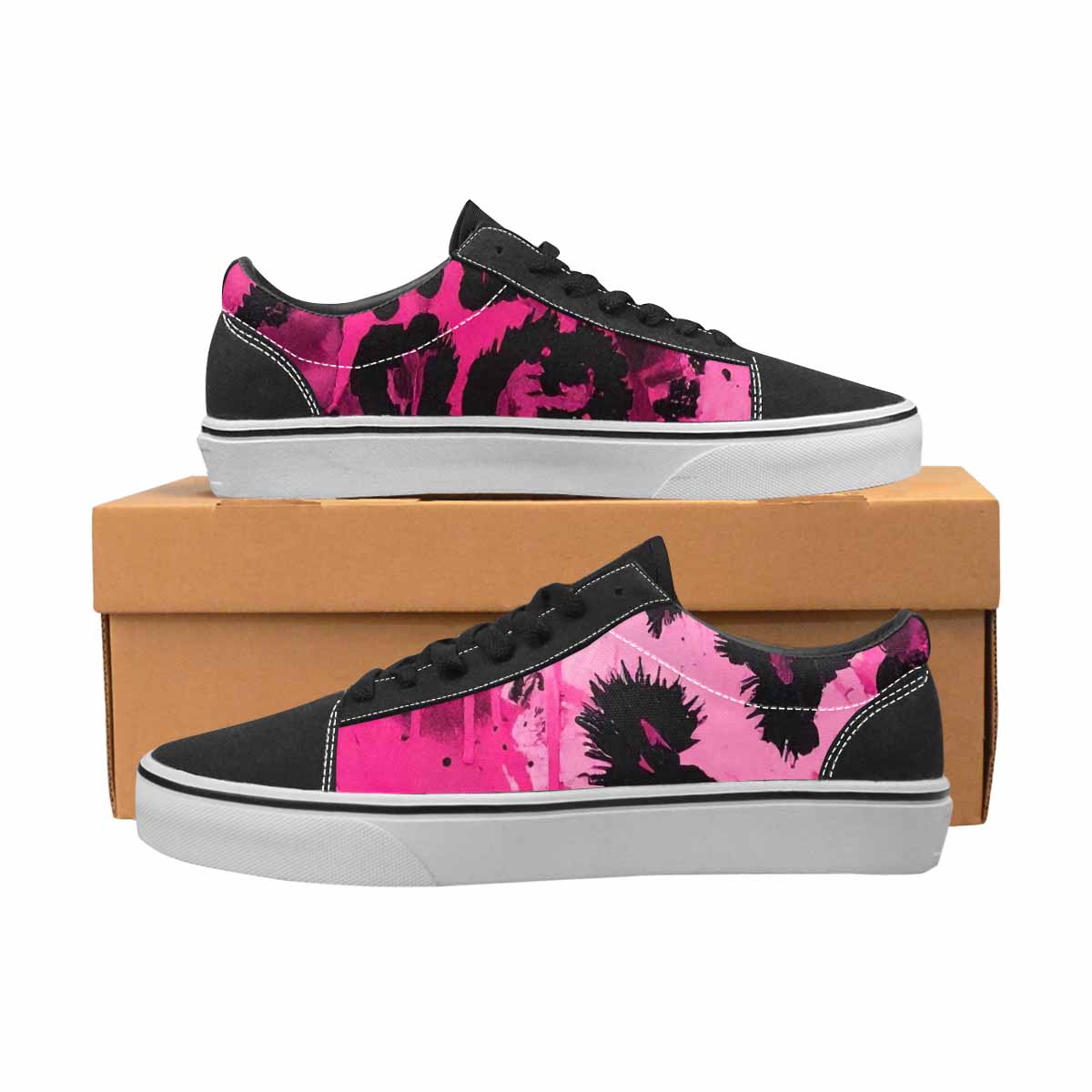 WOMEN'S Animal Print Lace-Up Canvas Neon Fantasy Custom Shoes
