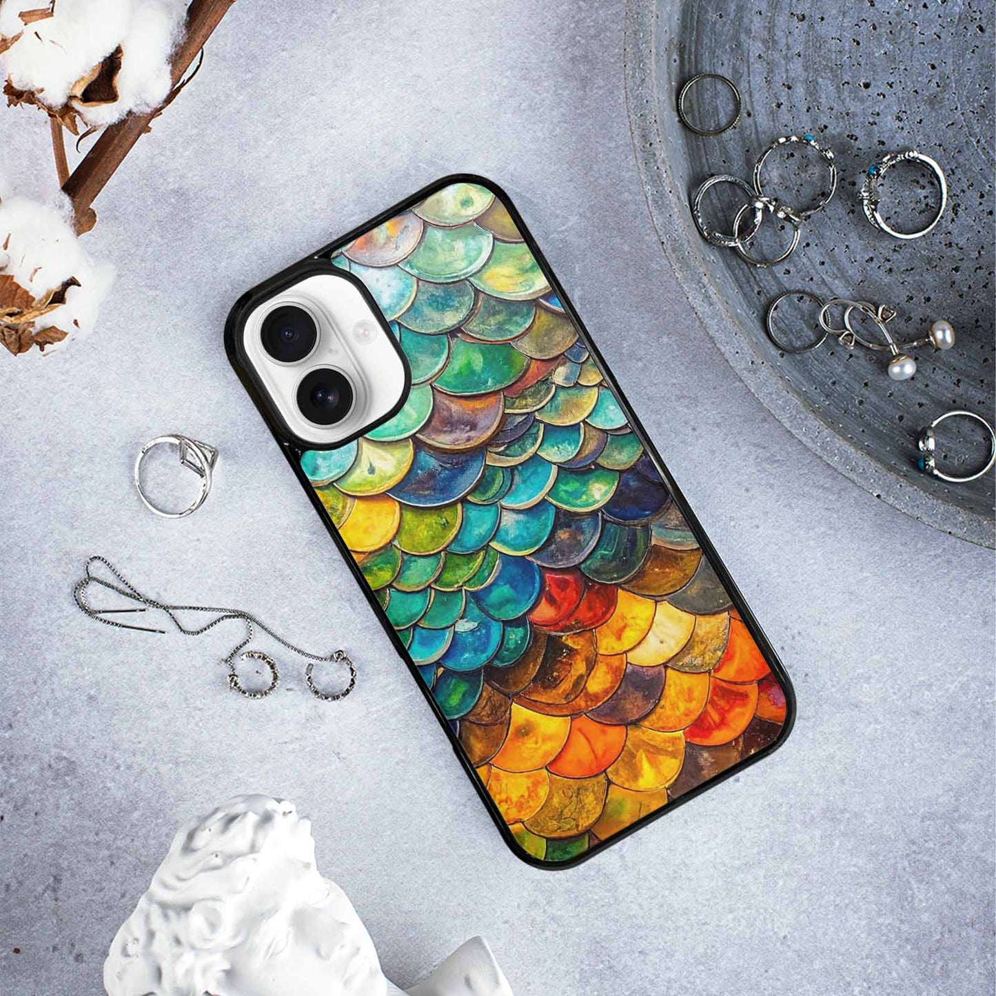 iPhone 16 Plus Case — Reptile Scale Full Color Vibrant Reptile, Custom Designed Case Cover