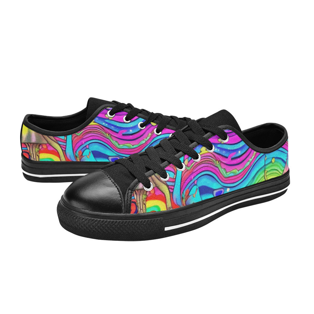 MEN'S Trippy Acid World Art Canvas Surreal Custom Shoes
