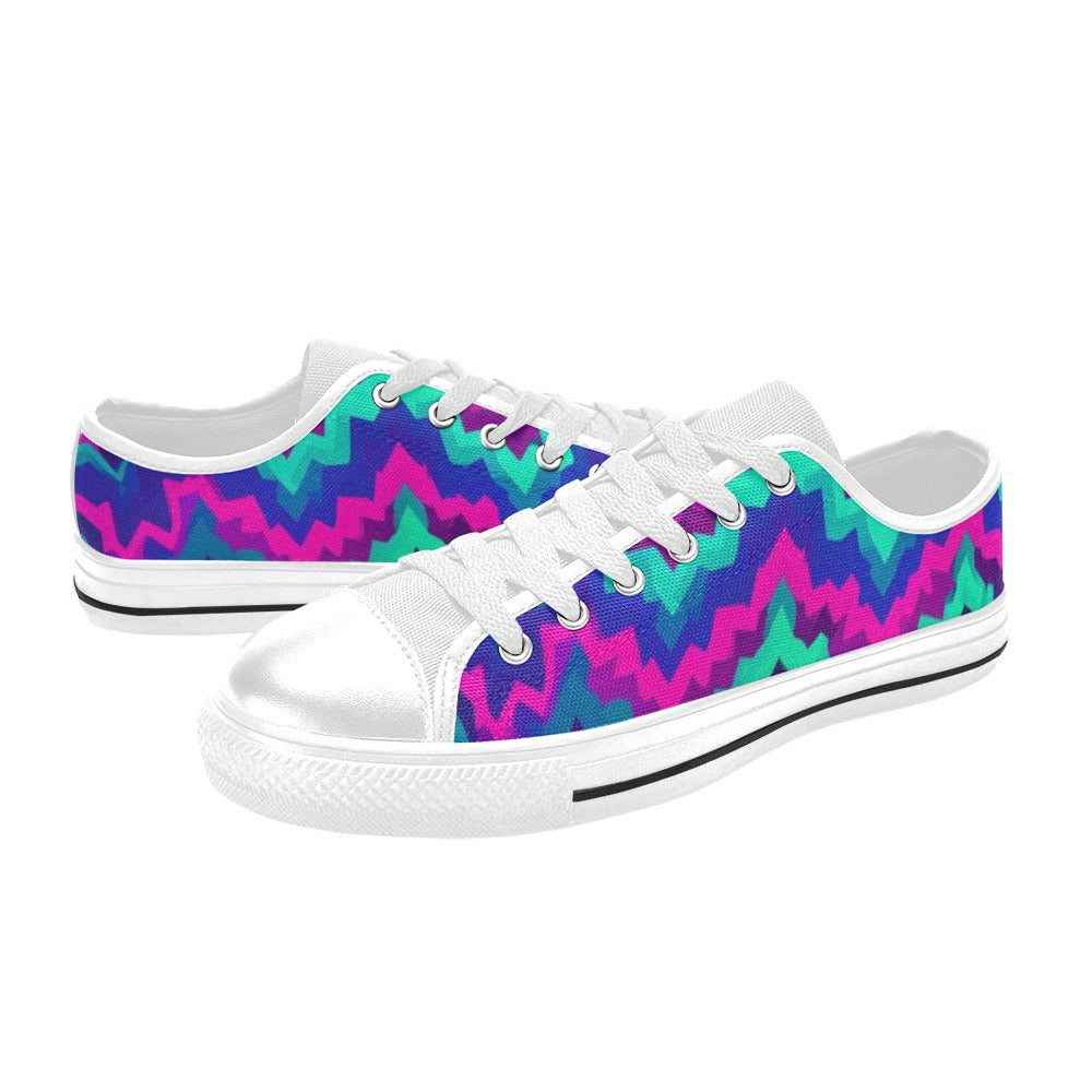 MEN'S Psychedelic Chevron Vortex Canvas Wallpaper Art Custom Shoes