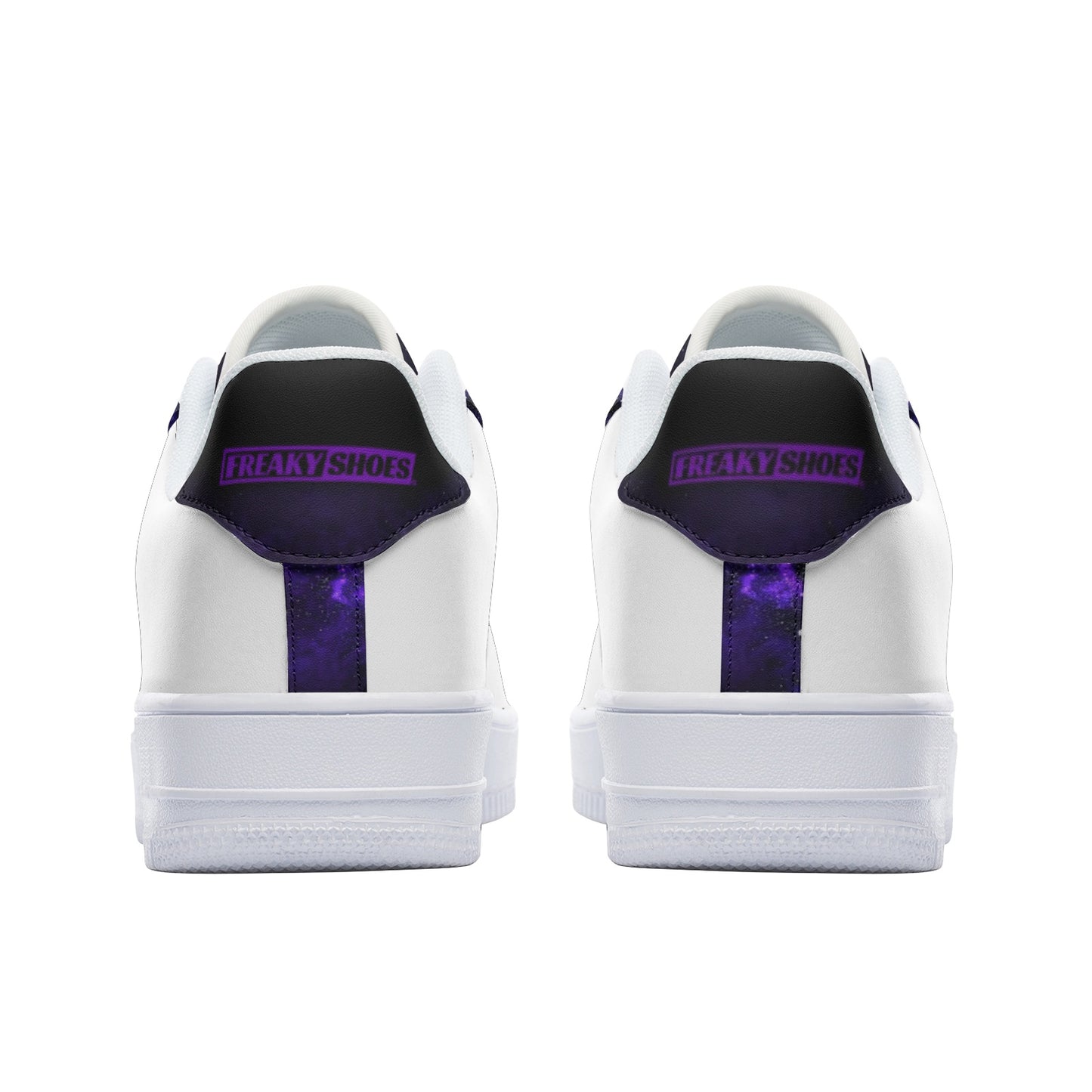 Deep Space Star Cluster Art Classic Custom Sneakers | Freaky Shoes® Unisex Low Top Leather Sneakers