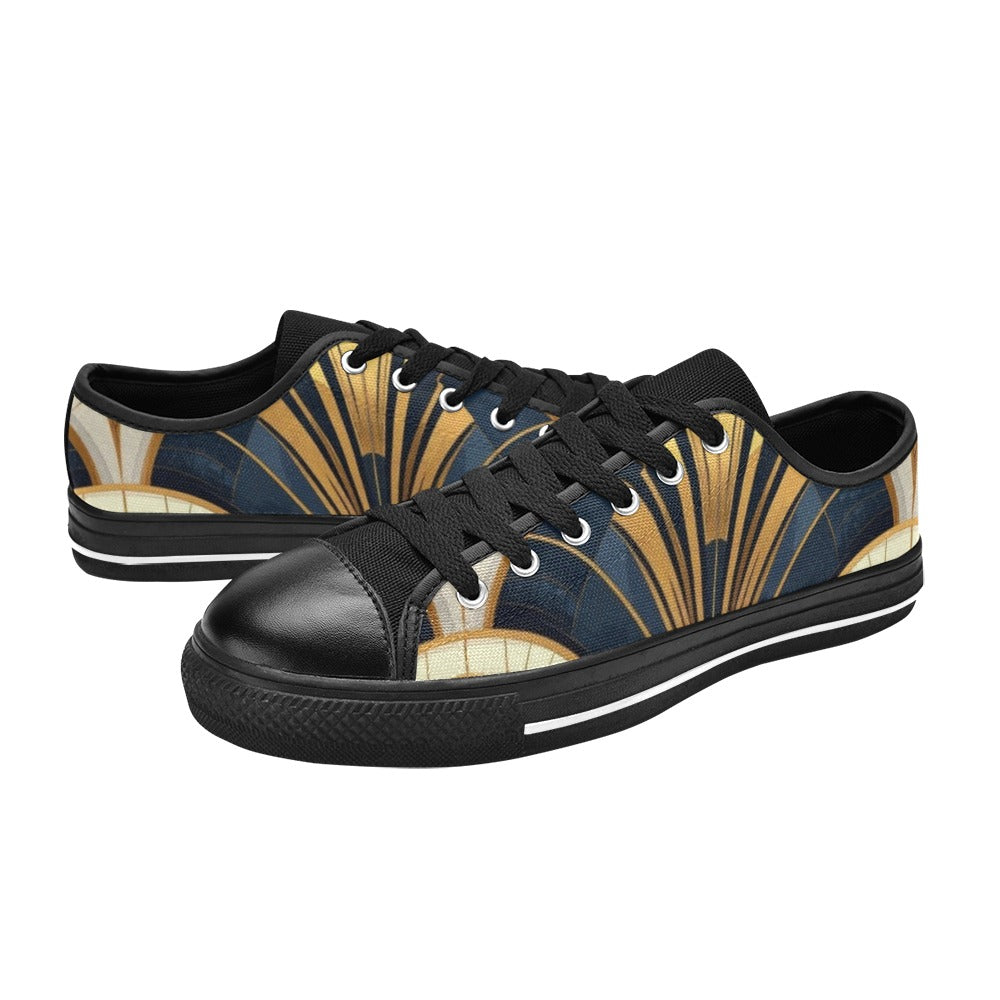 Art Deco Illustration Pattern 883665 Women's Classic Canvas Shoes (Model 018)