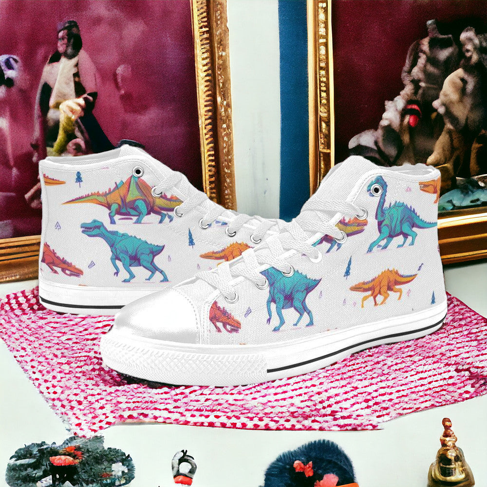 Peacock Red Gold Custom WOMEN Bold Art - Freaky Shoes | Custom Art Sneakers