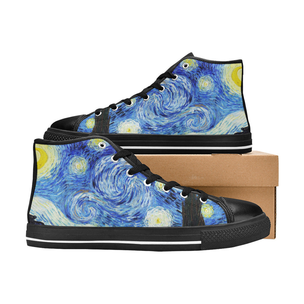 MEN'S Cc Starry Night Men’S High Top Canvas Neon Fantasy Custom Sneakers