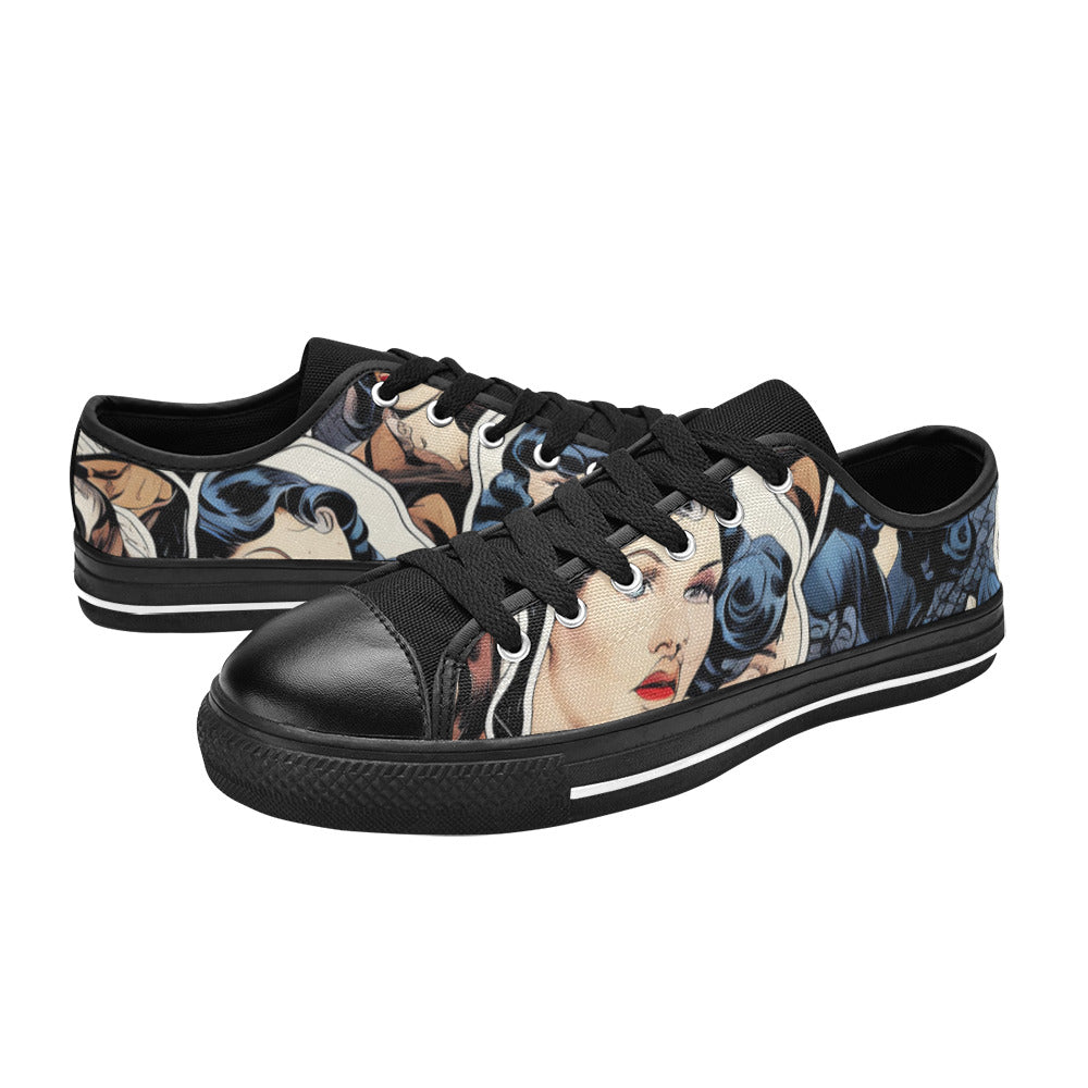 MEN'S Cc Retro Faces Canvas Wallpaper Art Shoes
