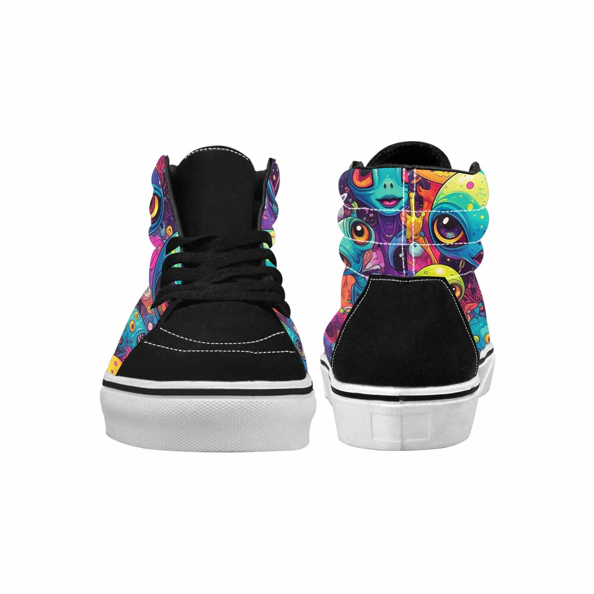 WOMEN'S Cartoon Alien Characters High Top Canvas Vivid Custom Sneakers