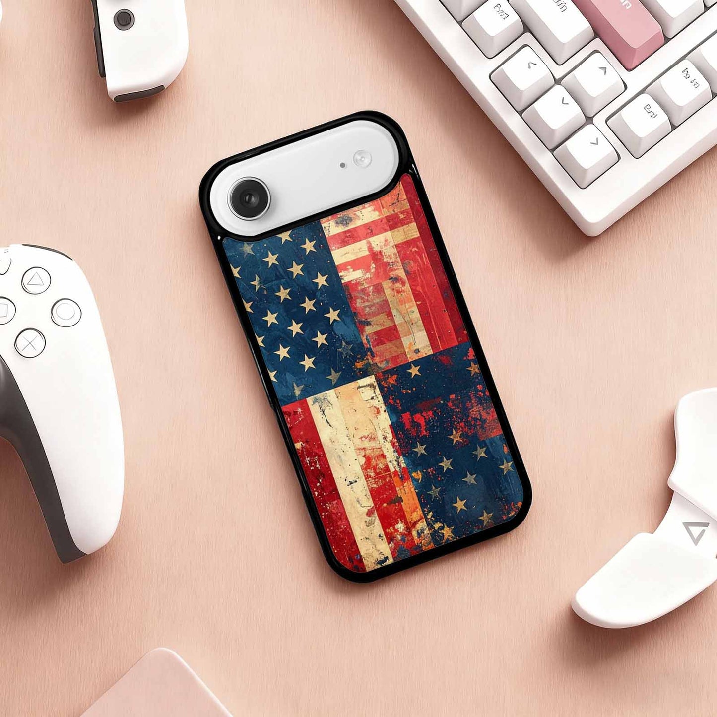 iPhone 17 Air Case — Small American Flag Stars And Galaxy, Custom Printed Phone Case
