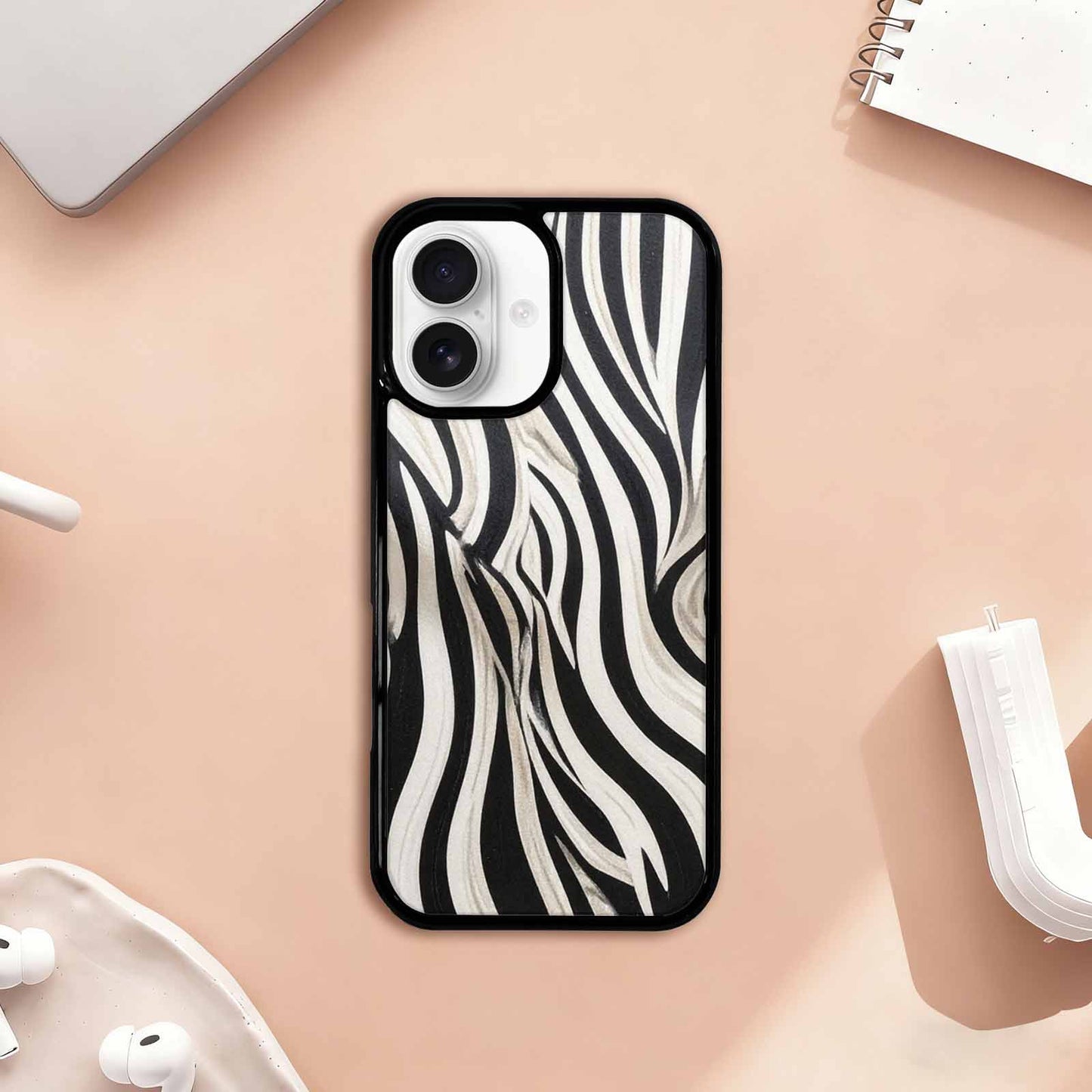 iPhone 17 Case — Modern Zebra Stripe Animal Print, Original Design Phone Case