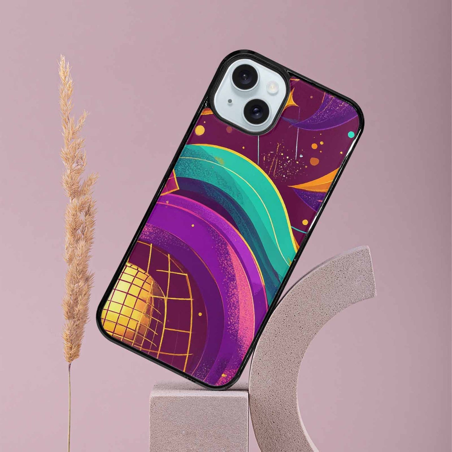 iPhone 15 Plus Case — 1970s Disco Art Pattern, Unique Phone Case Design