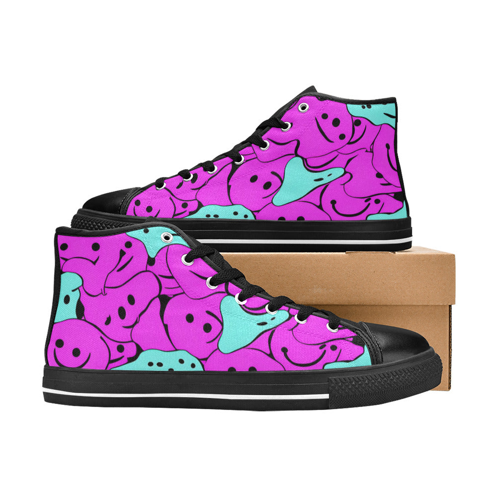 MEN'S Melting Faces 2 Men’S High Top Canvas Neon Fantasy Sneakers