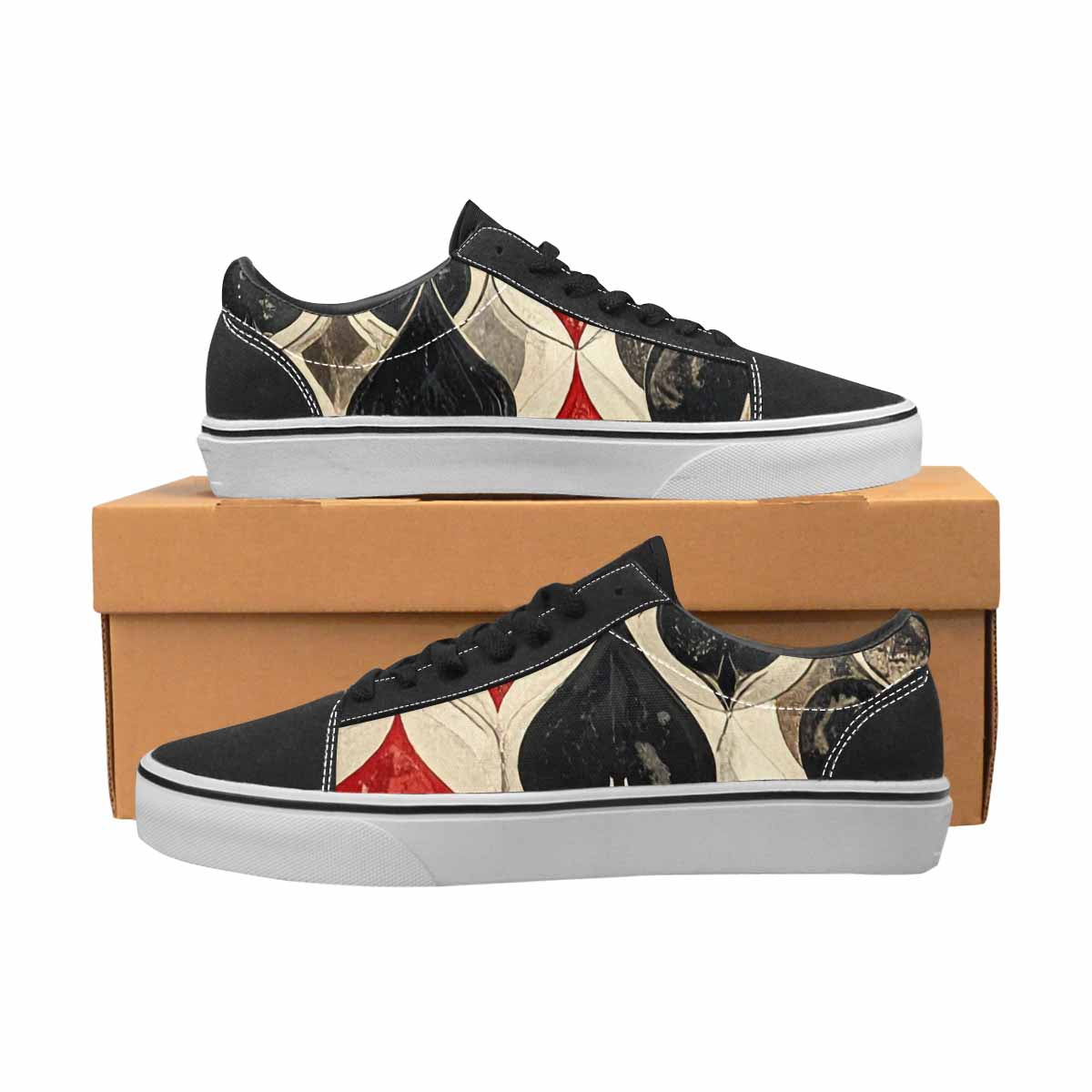 WOMEN'S Playing Card Suit Canvas Lace-Up Vivid Custom Shoes