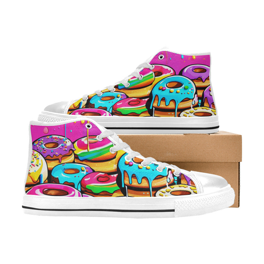 MEN'S Dripping Frosting From Rainbow High Top Canvas Aesthetic Custom Sneakers