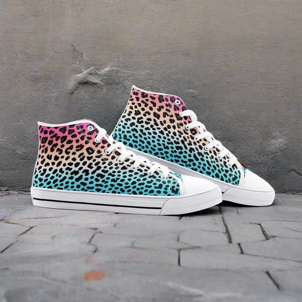 Gradient Leopard Print | ® (P Custom Sneakers | Unisex | Freaky Shoes®