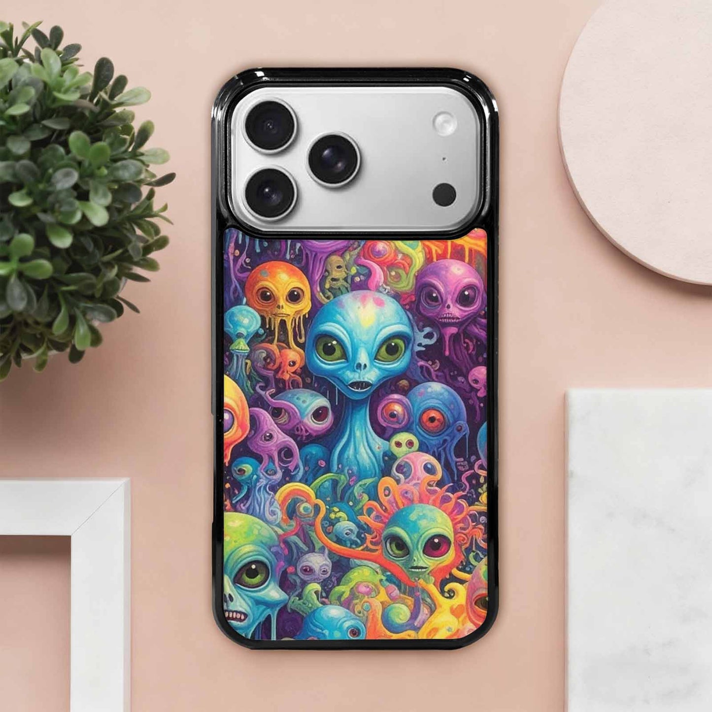 iPhone 17 Pro Max Case — Aliens Tie Dyemelting Aliens Tie Dye, Custom Made Phone Cover