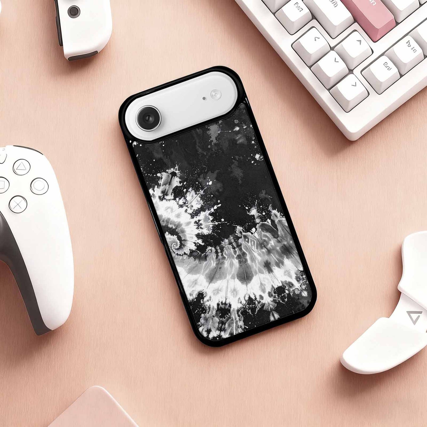 iPhone 17 Air Case — Tie Dye Acid Wash Black Tie, Custom Print Case Cover