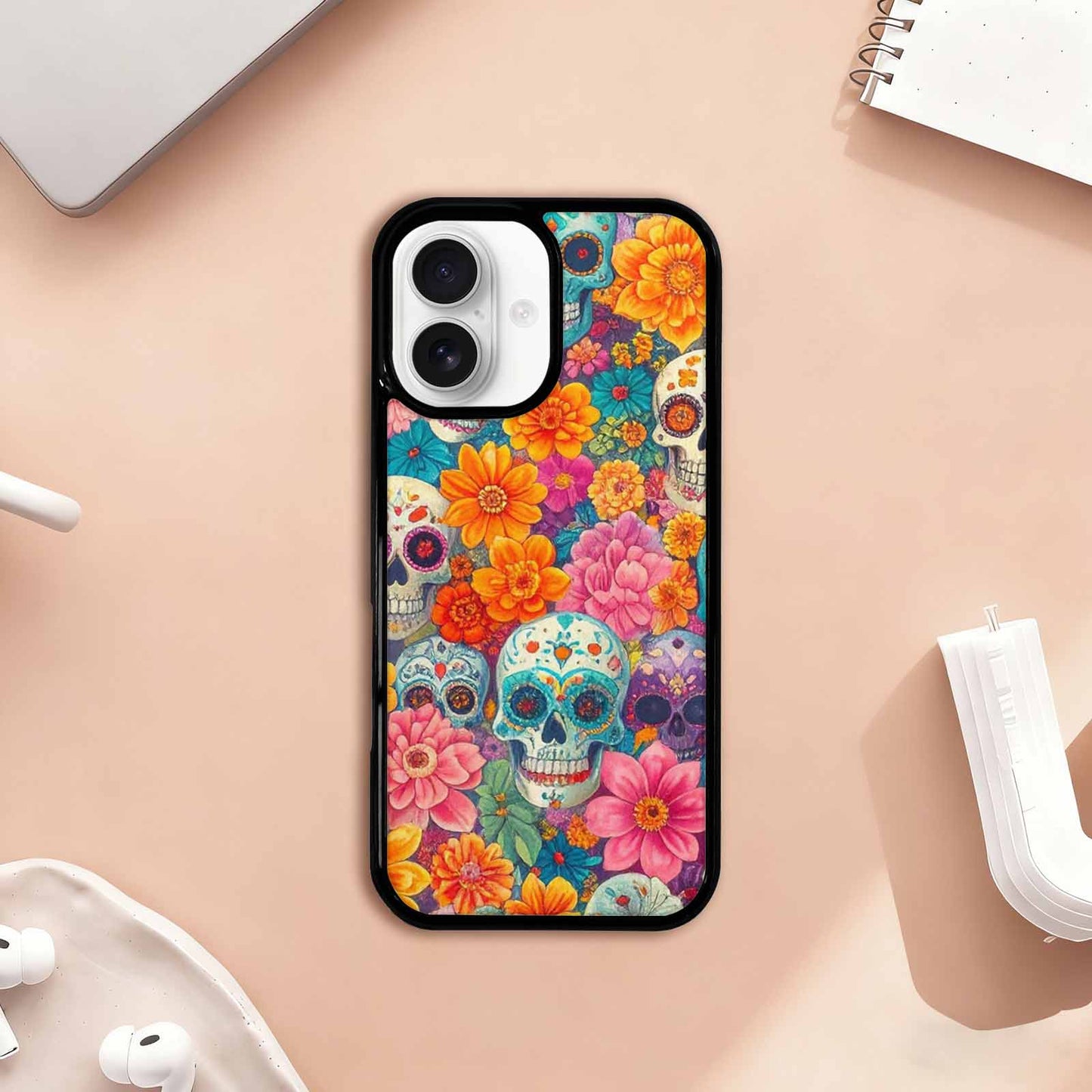 iPhone 17 Case — Ornate Candy Color Skull Gothic Skulls, Custom Art Phone Cover