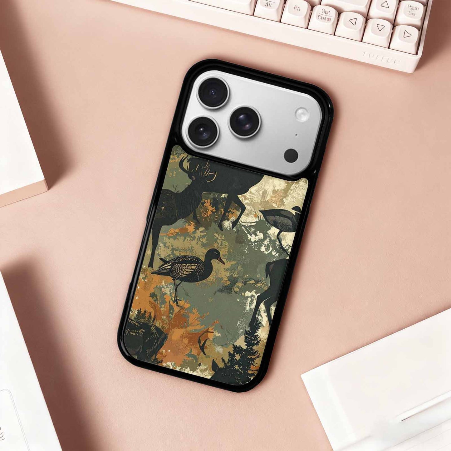 iPhone 17 Pro Case — Hunting Camouflage Pattern With Deer Camo, Customized Protective Case