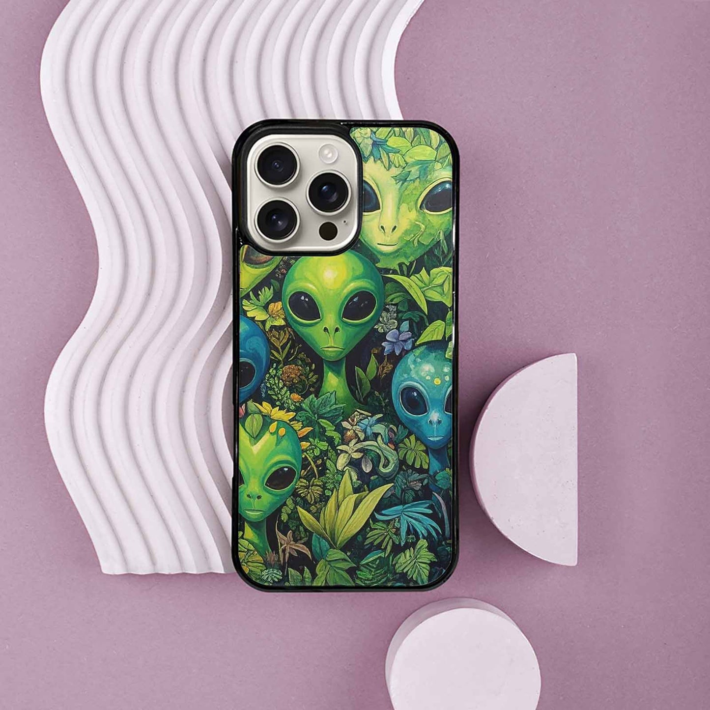 iPhone 16 Pro Max Case — Aliens Pattern Hundreds Of Sma Giq, Custom Designed Case Cover