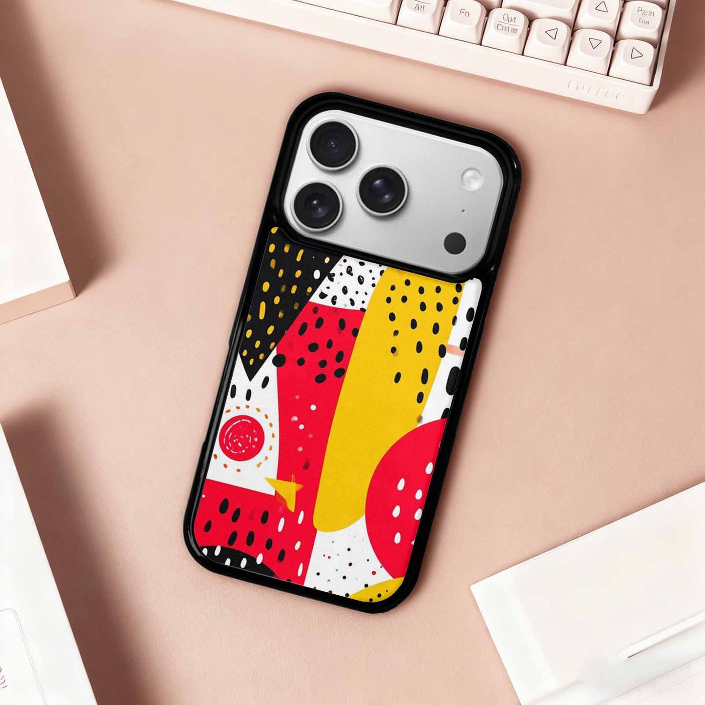 iPhone 17 Pro Case — Memphis Art Pattern Retro Vintage, Customized Protective Case