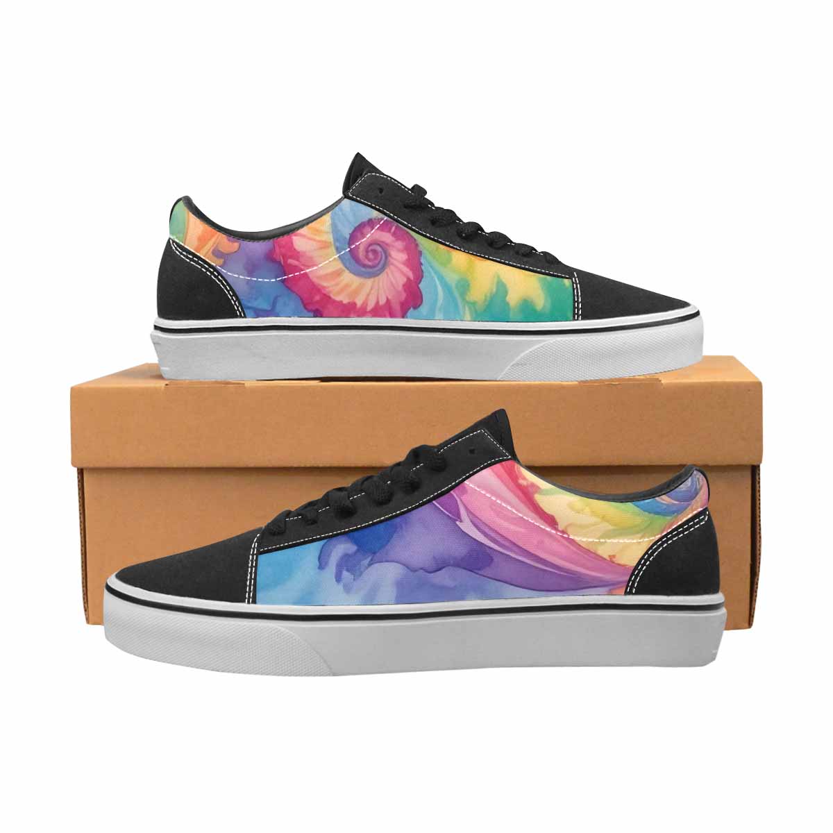 WOMEN'S Tie Dye Swirls Tie Lace-Up Canvas Cottagecore Sneakers