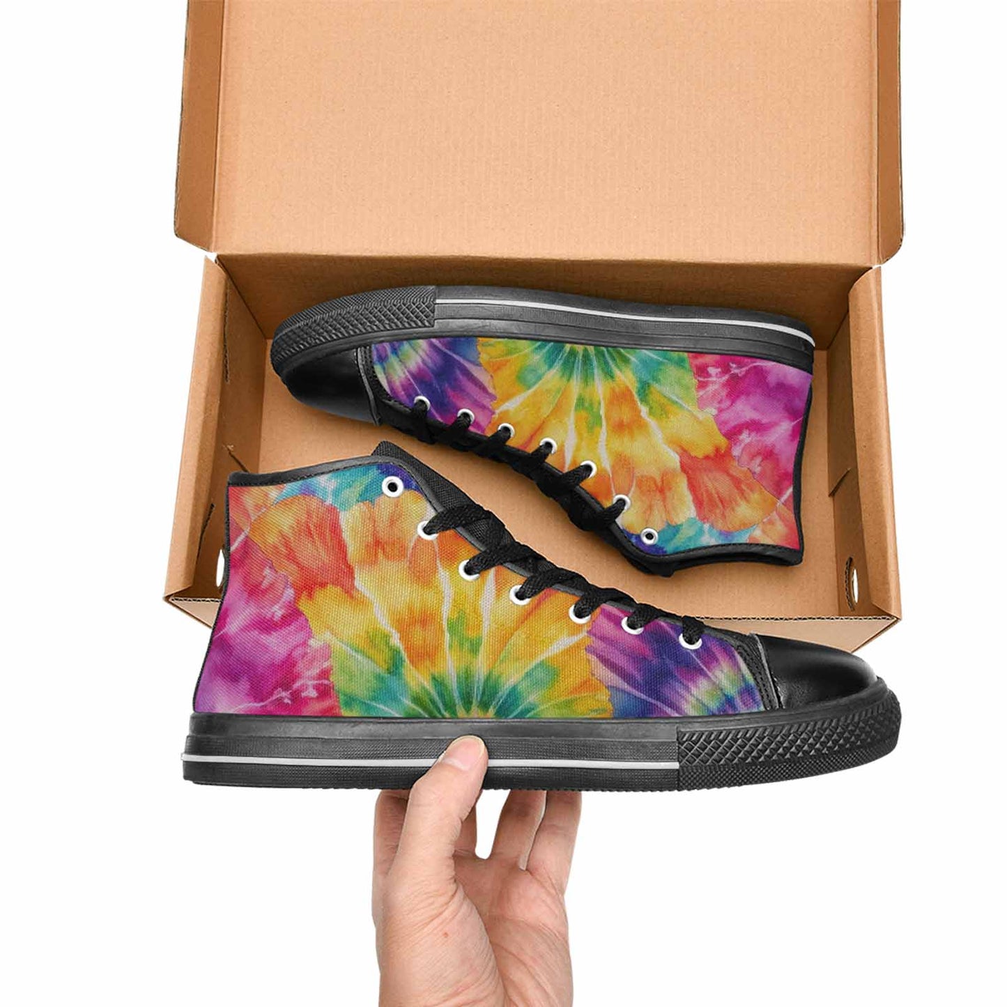 MEN'S Tie Dye Swirl High Top Canvas Aesthetic Shoes