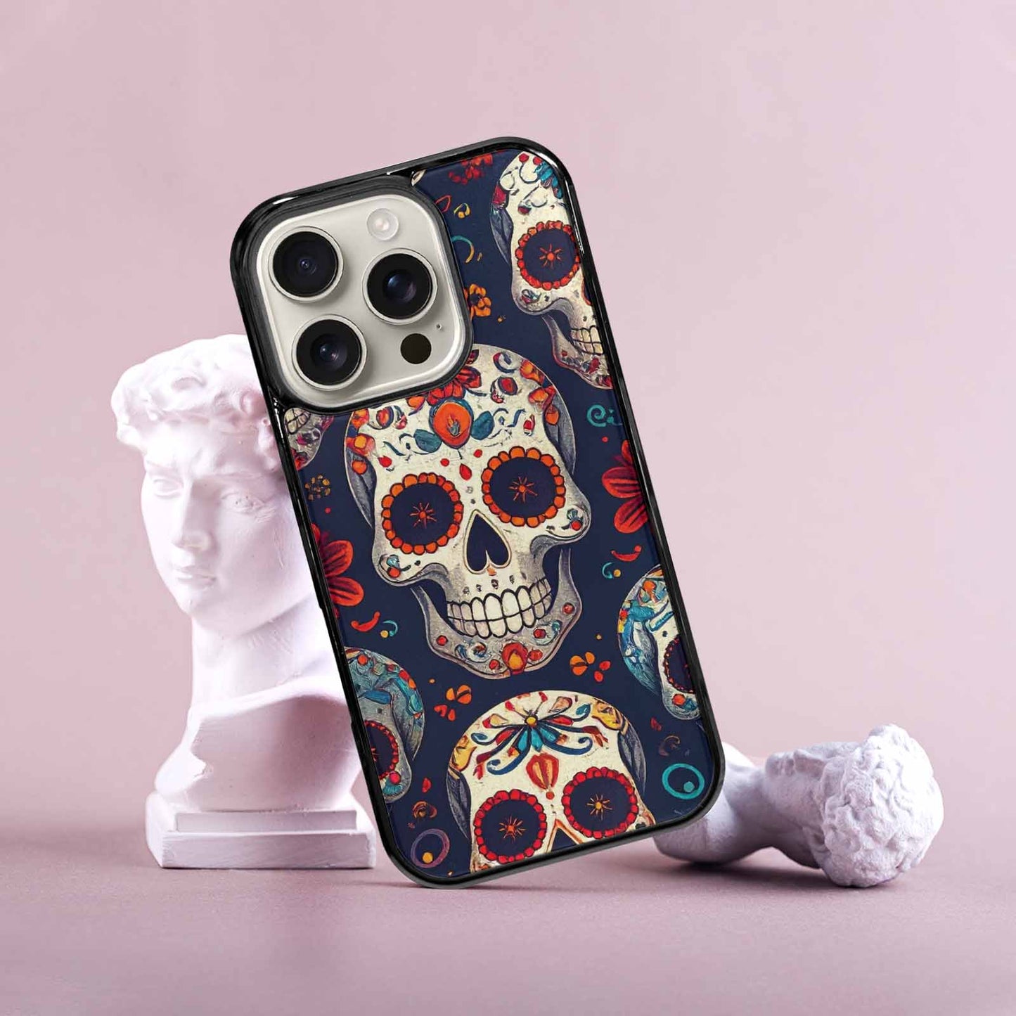 iPhone 16 Pro Case — Day Dead Sugar Skull Art 100s, Custom Phone Case