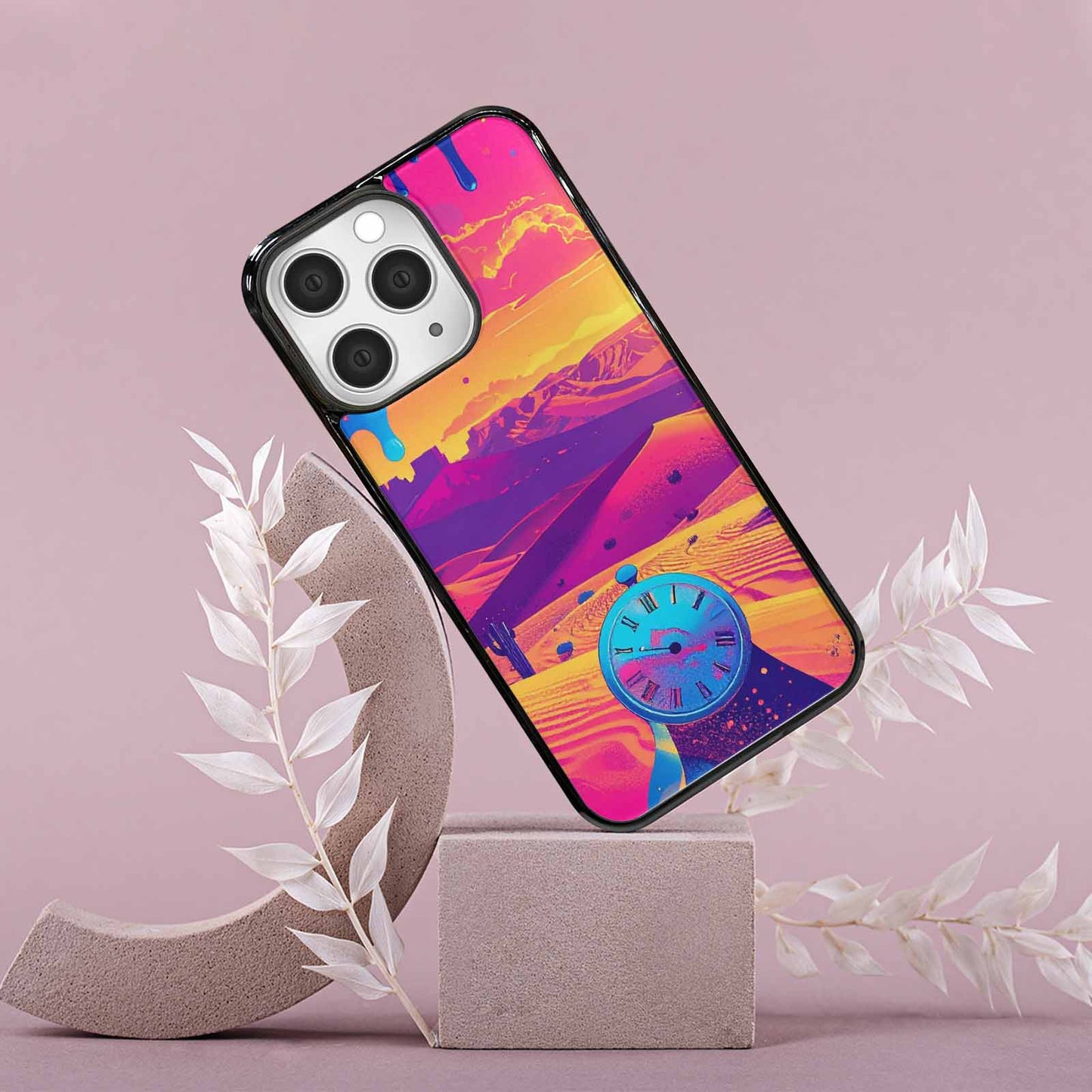 iPhone 15 Pro Max Case — I Surrealist Dreamscape Pattern Melting Clocks, Custom Art Phone Cover