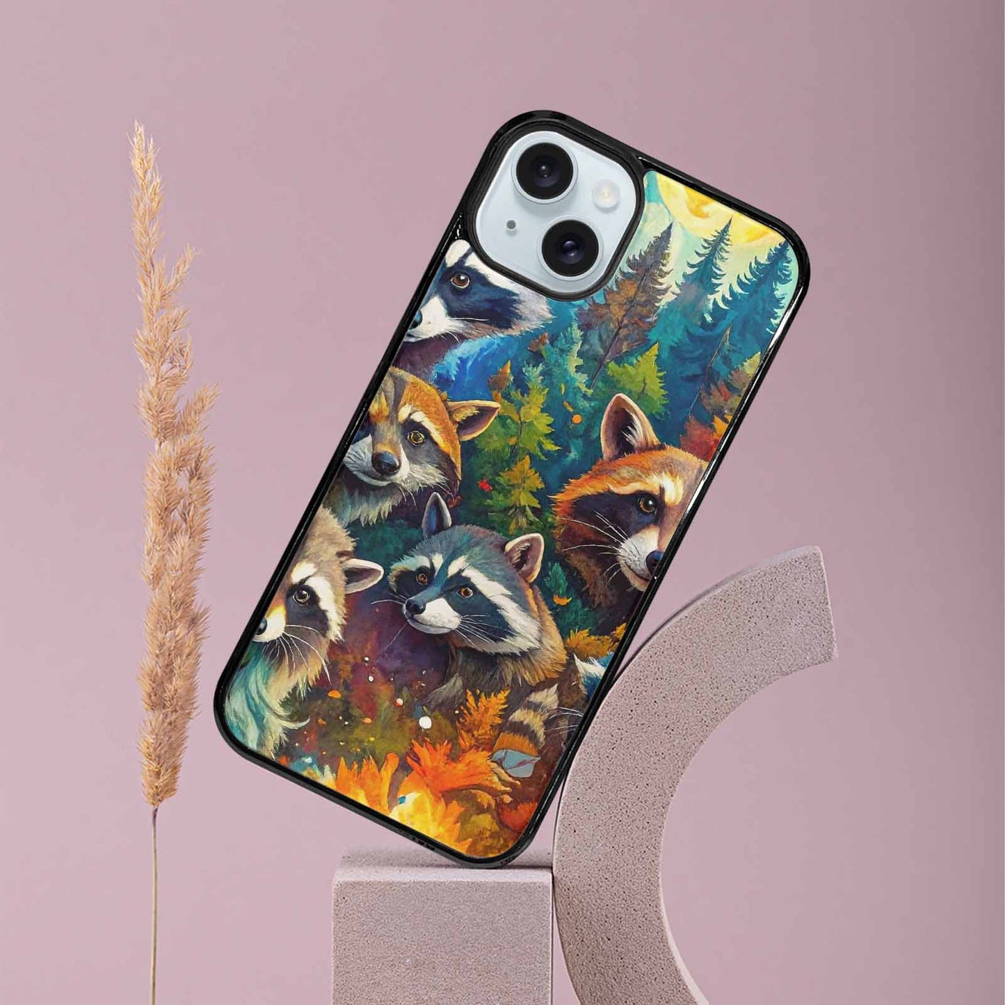 iPhone 15 Plus Case — Raccoon Bandit Raccoon Bandit Pattern Hundreds, Original Design Phone Case